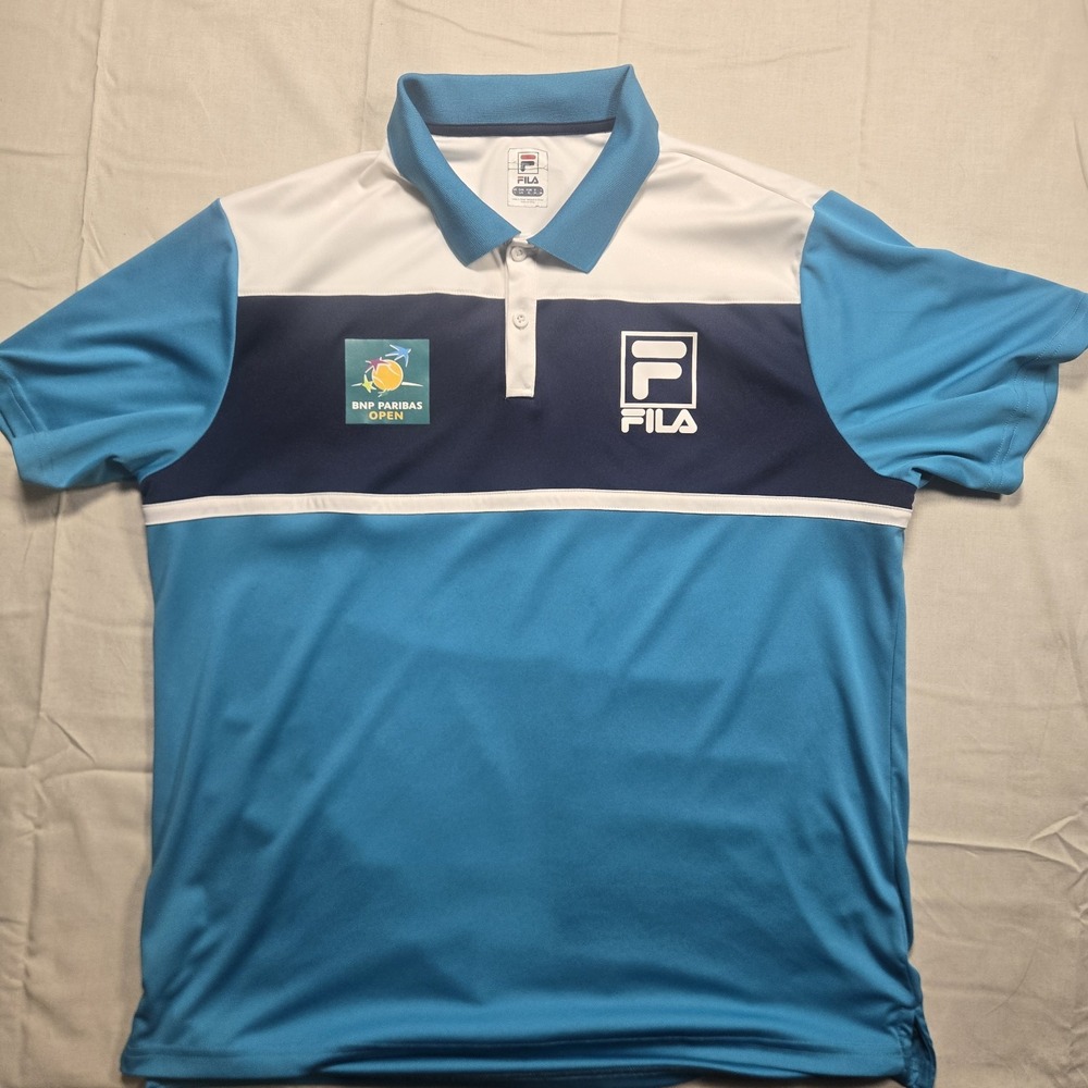 BNP Paribas Open Polo Shirt Large Tennis Indian Wells CA Fila Brand Breathable